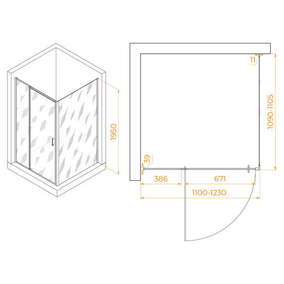 ДУШЕВОЙ УГОЛОК RGW PA-078B (RGW PA-008B + Z-050-2B)