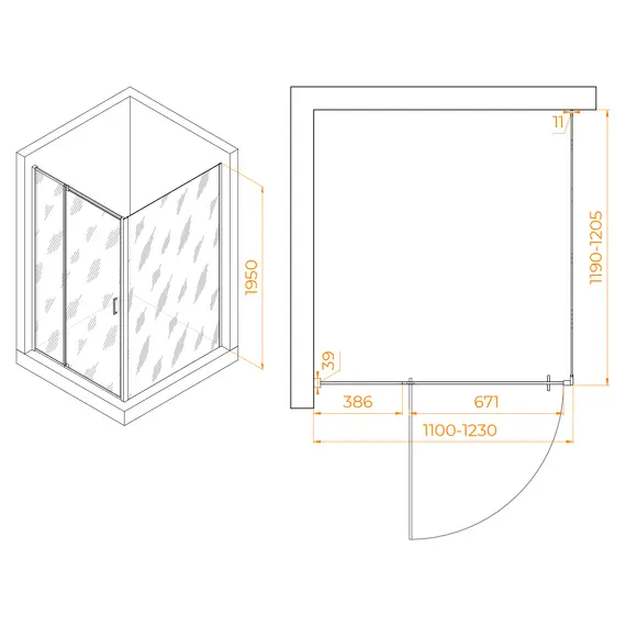 ДУШЕВОЙ УГОЛОК RGW PA-078B (RGW PA-008B + Z-050-2B)