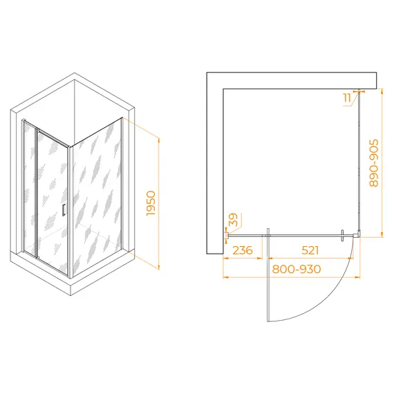 ДУШЕВОЙ УГОЛОК RGW PA-078 (RGW PA-008 + Z-050-2)