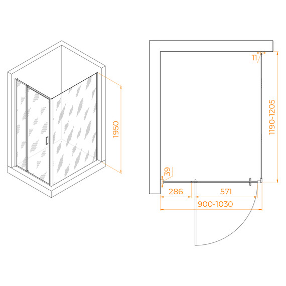 ДУШЕВОЙ УГОЛОК RGW PA-078 (RGW PA-008 + Z-050-2)