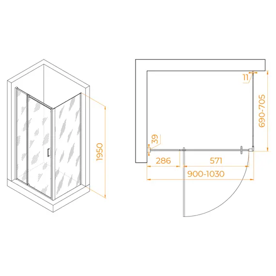 ДУШЕВОЙ УГОЛОК RGW PA-078 (RGW PA-008 + Z-050-2)