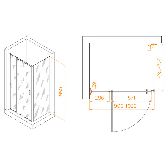 ДУШЕВОЙ УГОЛОК RGW PA-078 (RGW PA-008 + Z-050-2)