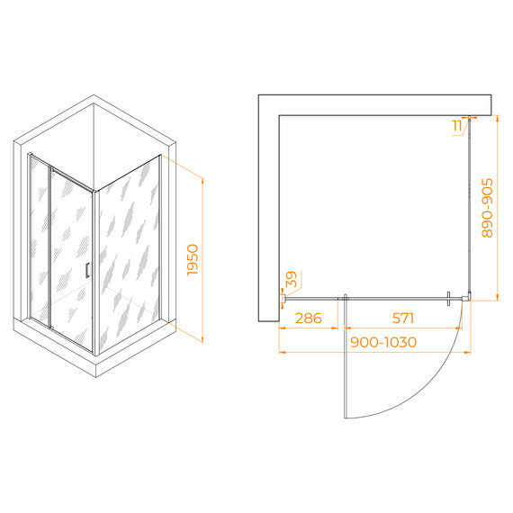 ДУШЕВОЙ УГОЛОК RGW PA-078 (RGW PA-008 + Z-050-2)