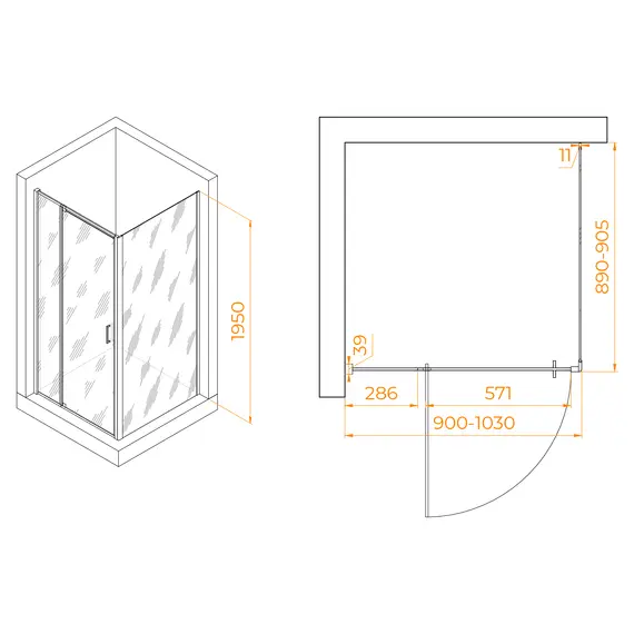 ДУШЕВОЙ УГОЛОК RGW PA-078B (RGW PA-008B + Z-050-2B)