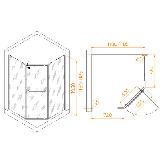 ДУШЕВОЙ УГОЛОК RGW PA-081B