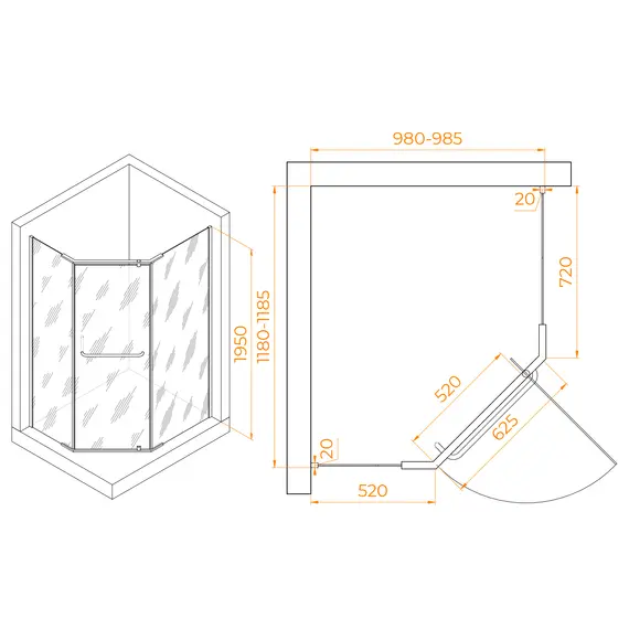 ДУШЕВОЙ УГОЛОК RGW PA-091