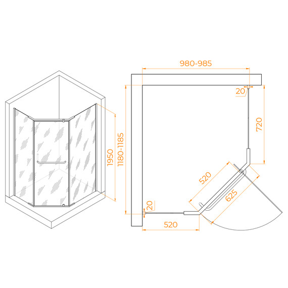 ДУШЕВОЙ УГОЛОК RGW PA-091B