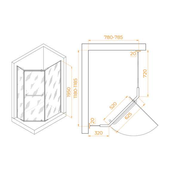 ДУШЕВОЙ УГОЛОК RGW PA-091