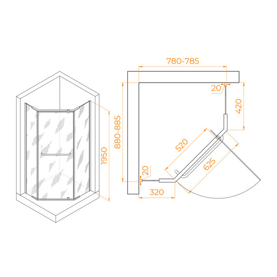 ДУШЕВОЙ УГОЛОК RGW PA-091B