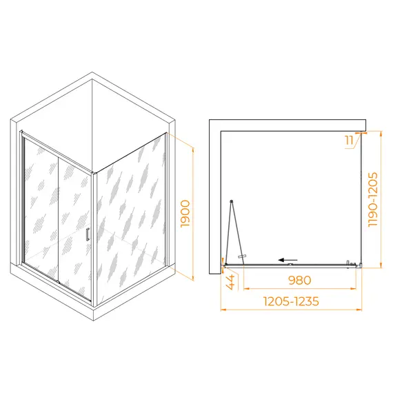 ДУШЕВОЙ УГОЛОК RGW PA-132B (PA-21B+Z-050-5B)