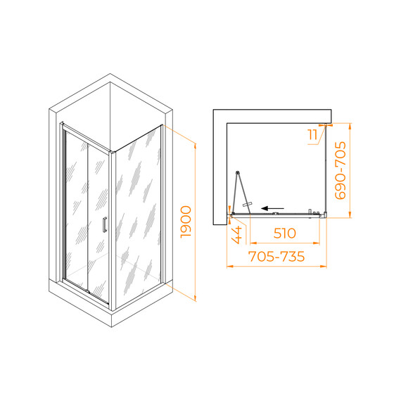 ДУШЕВОЙ УГОЛОК RGW PA-132 (PA-21+Z-050-5)