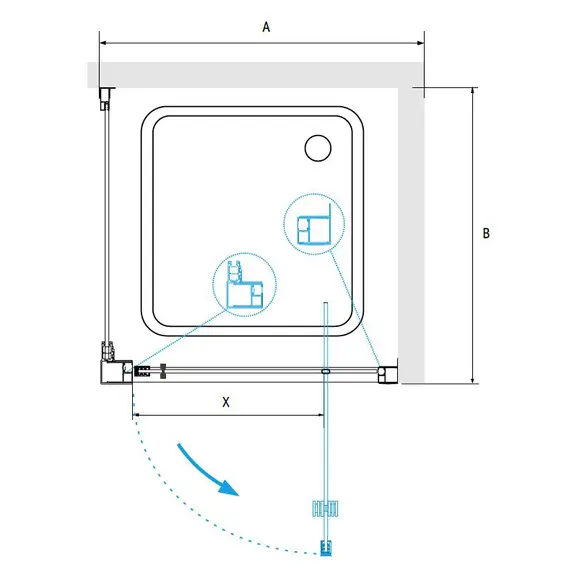 ДУШЕВОЙ УГОЛОК RGW PA-135-1 (PA-105 + Z-060-1)