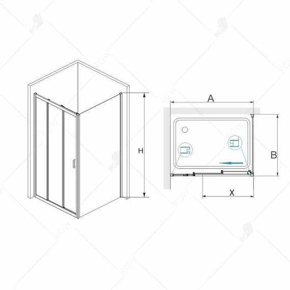 ДУШЕВОЙ УГОЛОК RGW PA-73 P (PA-13 + 2Z-050-2)