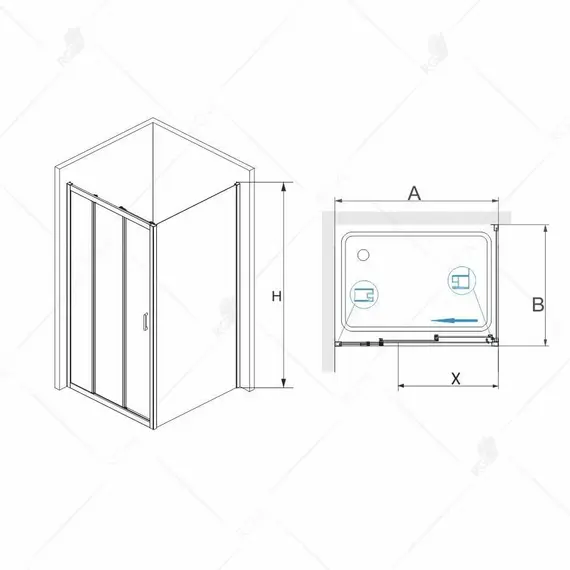 ДУШЕВОЙ УГОЛОК RGW PA-73 P (PA-13 + 2Z-050-2)