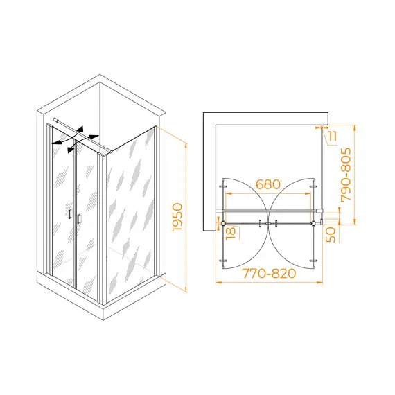 ДУШЕВОЙ УГОЛОК RGW PA-134 (PA-104+Z-050-2+O-104)