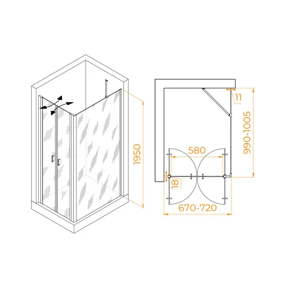 ДУШЕВОЙ УГОЛОК RGW PA-144 (PA-104+Z-050-2+O-204)