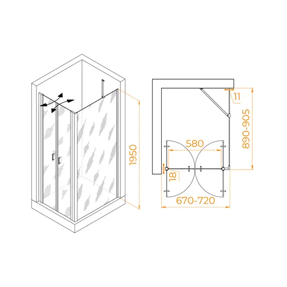 ДУШЕВОЙ УГОЛОК RGW PA-144 (PA-104+Z-050-2+O-204)