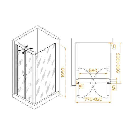 ДУШЕВОЙ УГОЛОК RGW PA-144 (PA-104+Z-050-2+O-104)