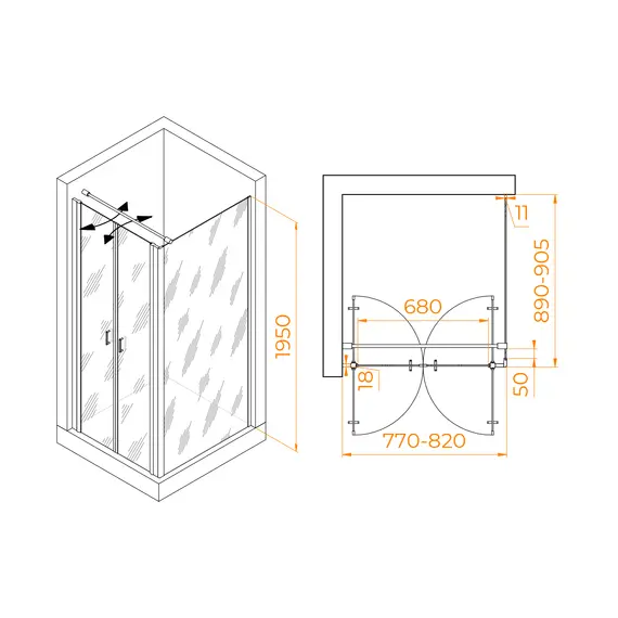 ДУШЕВОЙ УГОЛОК RGW PA-144 (PA-104+Z-050-2+O-104)