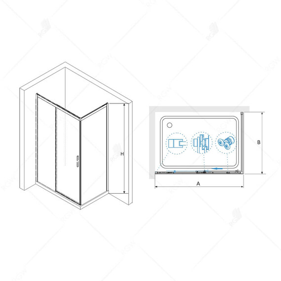 ДУШЕВОЙ УГОЛОК RGW LE-41B (LE-12B + Z-22B)