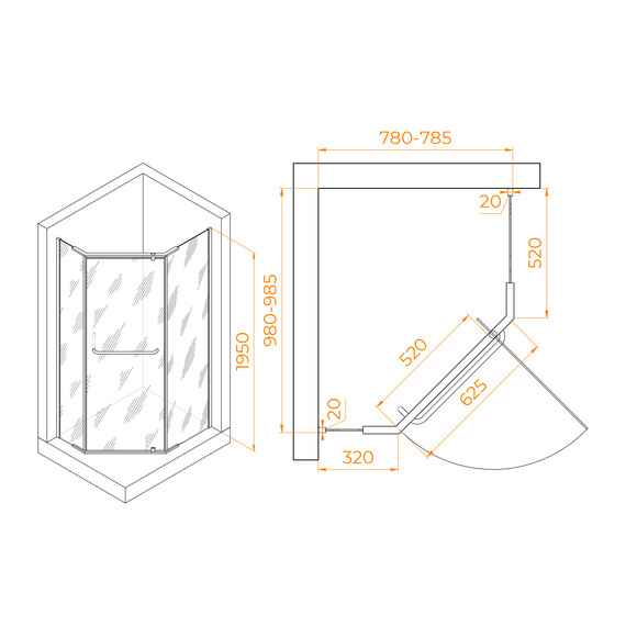 ДУШЕВОЙ УГОЛОК RGW PA-091