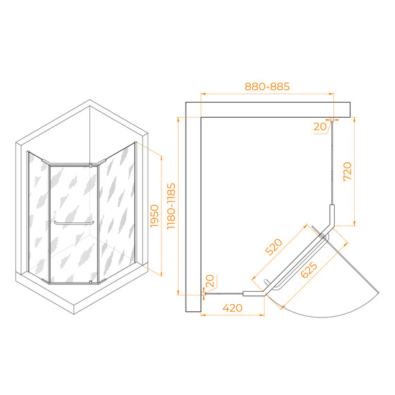 ДУШЕВОЙ УГОЛОК RGW PA-091