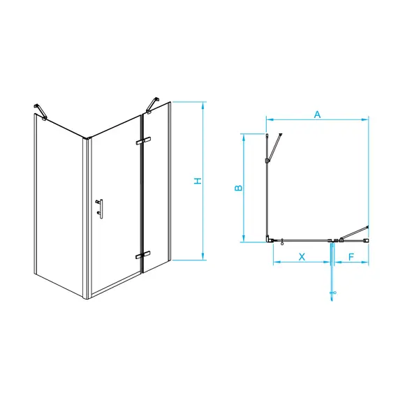 ДУШЕВОЙ УГОЛОК RGW PA-77-1B R (PA-07B R + Z-060-2B + ДЕРЖАТЕЛЬ O-204B)