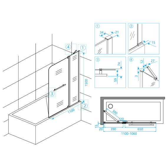 ШТОРКА НА ВАННУ RGW SC-03