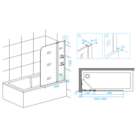 ШТОРКА НА ВАННУ RGW SC-07