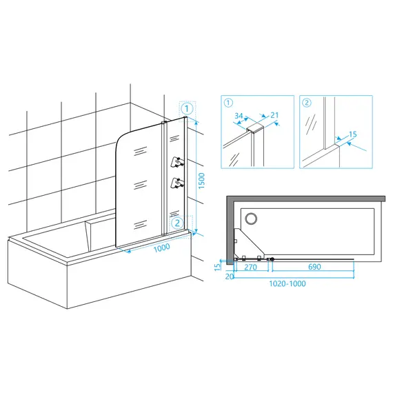ШТОРКА НА ВАННУ RGW SC-07