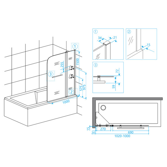 ШТОРКА НА ВАННУ RGW SC-08