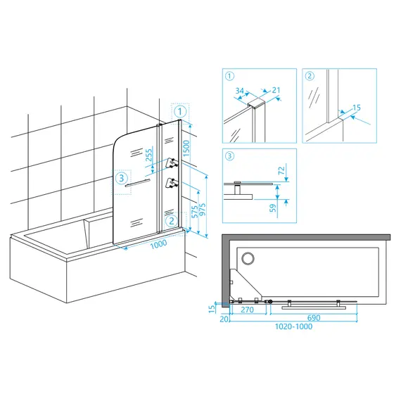 ШТОРКА НА ВАННУ RGW SC-08