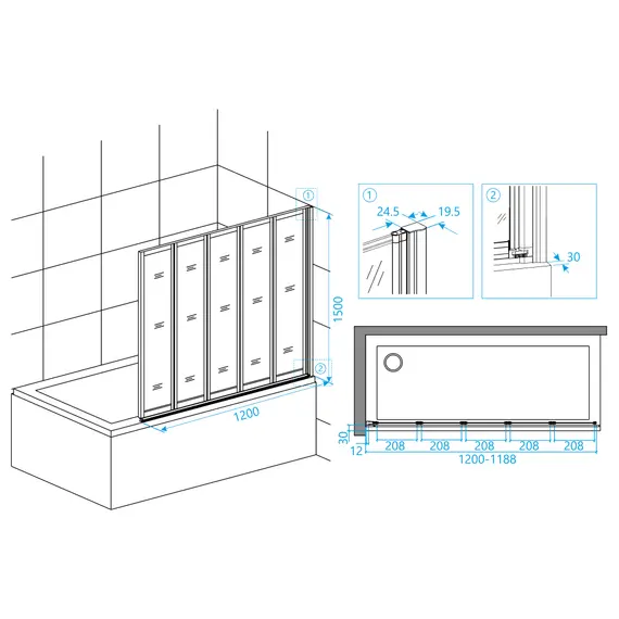 ШТОРКА НА ВАННУ RGW SC-22B