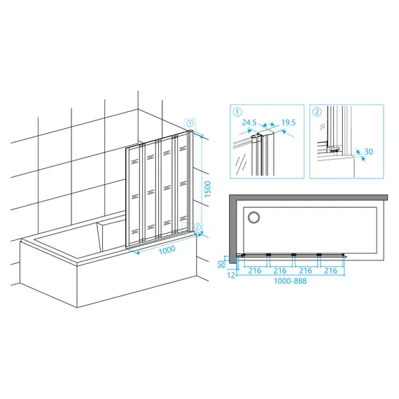 ШТОРКА НА ВАННУ RGW SC-23B