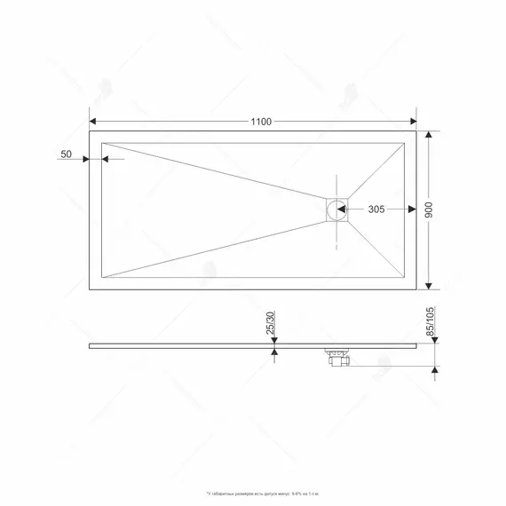 ДУШЕВОЙ ПОДДОН ПРЯМОУГОЛЬНЫЙ RGW ST-W БЕЛЫЙ