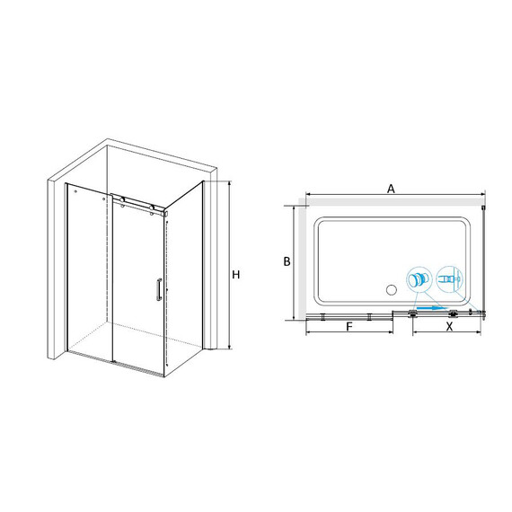 ДУШЕВОЙ УГОЛОК RGW TO-44-1B (TO-14B + Z-060-2B)