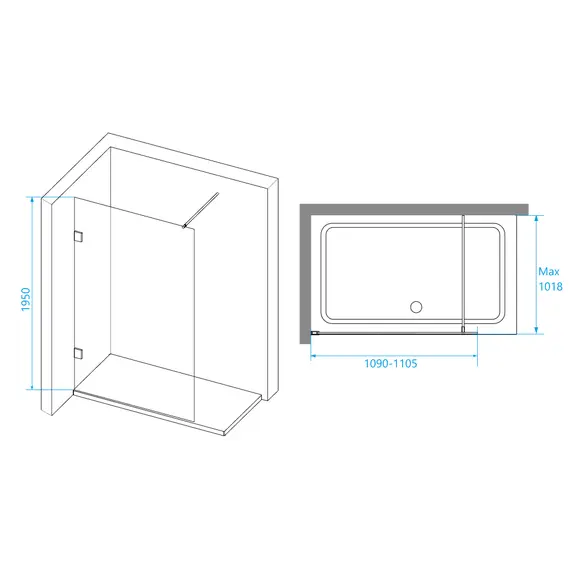 ПЕРЕГОРОДКА ДЛЯ ДУША RGW WA-030-1