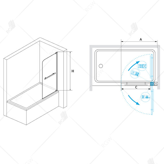 ШТОРКА НА ВАННУ RGW SC-02
