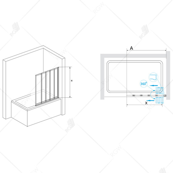 ШТОРКА НА ВАННУ RGW SC-22B