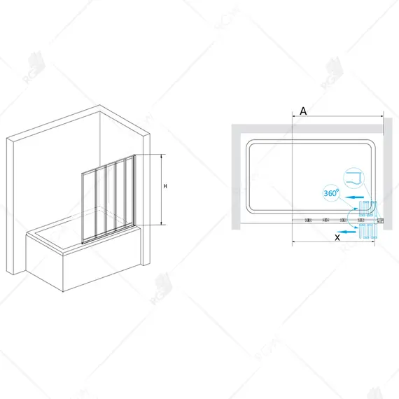 ШТОРКА НА ВАННУ RGW SC-22B