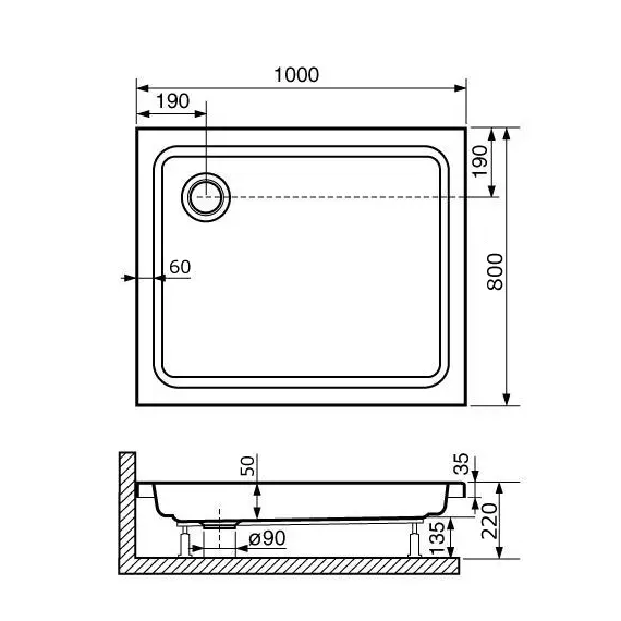 ДУШЕВОЙ ПОДДОН ПРЯМОУГОЛЬНЫЙ RGW STYLE