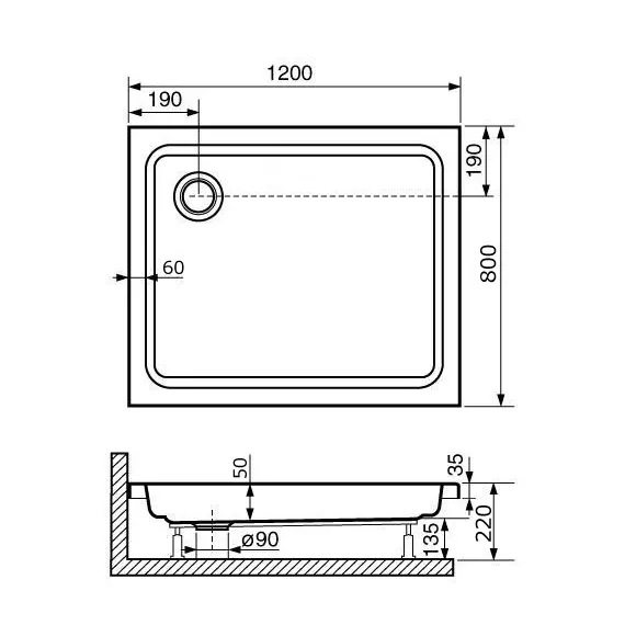 ДУШЕВОЙ ПОДДОН ПРЯМОУГОЛЬНЫЙ RGW STYLE