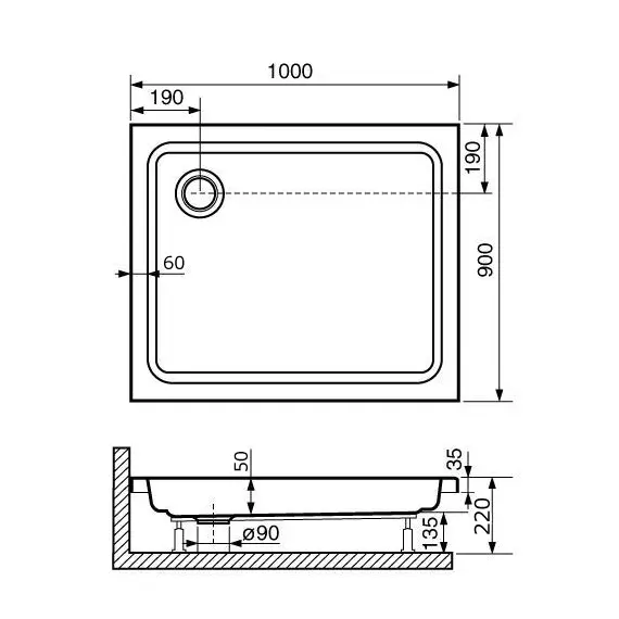 ДУШЕВОЙ ПОДДОН ПРЯМОУГОЛЬНЫЙ RGW STYLE