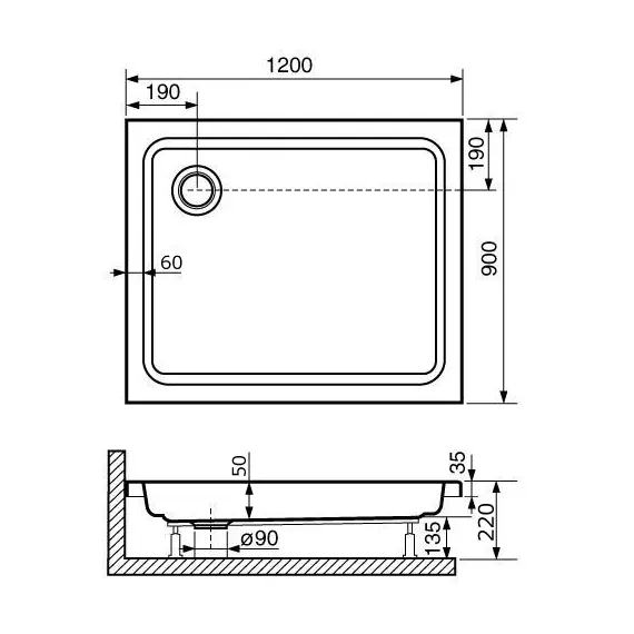 ДУШЕВОЙ ПОДДОН ПРЯМОУГОЛЬНЫЙ RGW STYLE