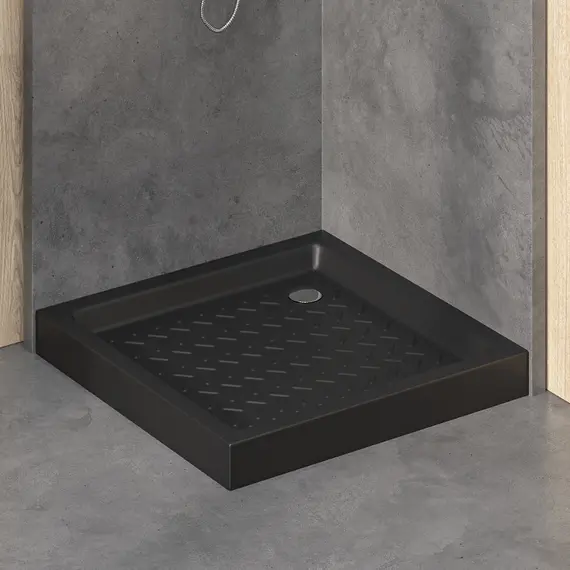 ПОДДОН ДЛЯ ДУША КВАДРАТНЫЙ КЕРАМИЧЕСКИЙ RGW CR B ЧЕРНЫЙ 900X900