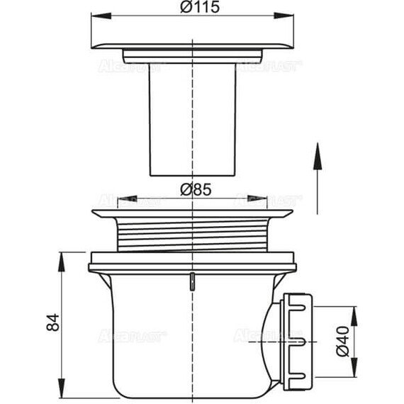 СИФОН ДЛЯ ДУШЕВЫХ ПОДДОНОВ RGW QYD-10 90 ММ
