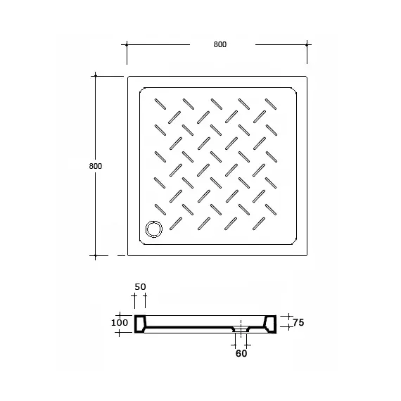 ПОДДОН ДЛЯ ДУША КВАДРАТНЫЙ КЕРАМИЧЕСКИЙ RGW CR