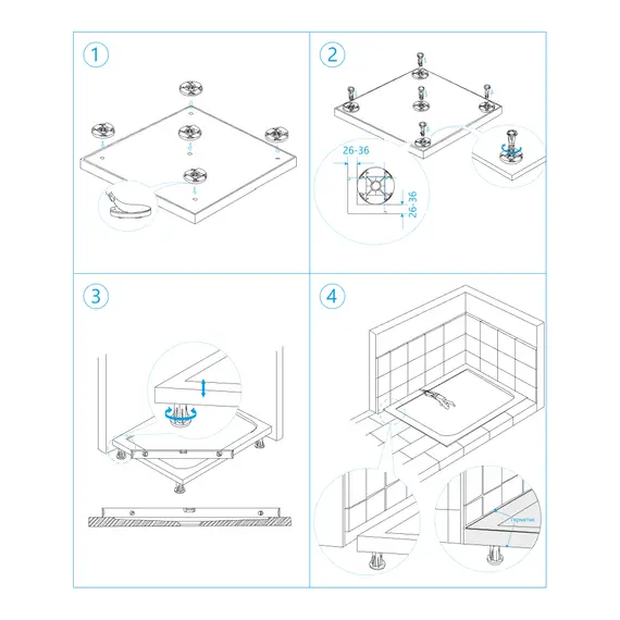 НОЖКИ ДЛЯ ПОДДОНА RGW N-01 (08)