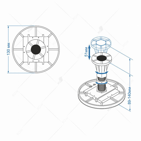 НОЖКИ ДЛЯ ПОДДОНА RGW N-01 (10) W