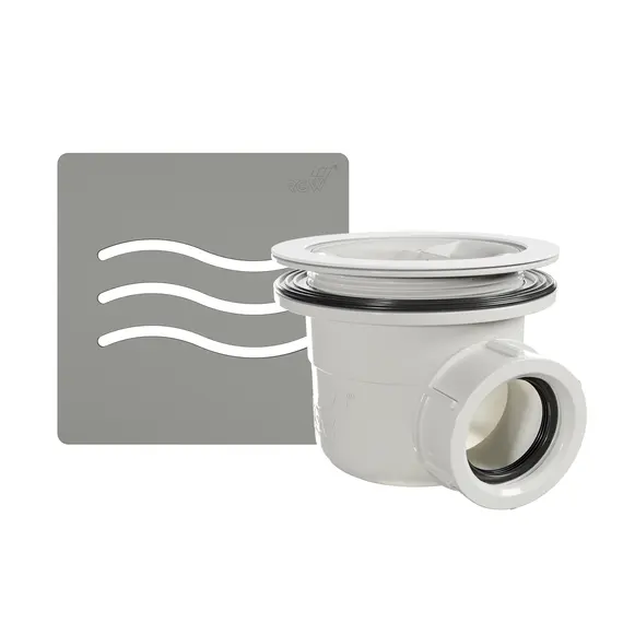 СИФОН ДЛЯ ДУШЕВЫХ ПОДДОНОВ RGW S-010-1 ВОЛНА БЕТОН 90 ММ